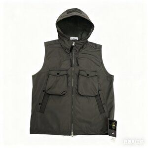 Stone Island Hooded Sleeveless Vest Army Green